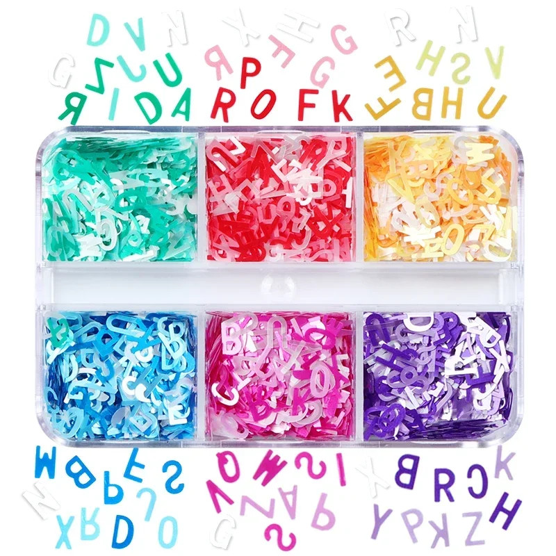 10g Holographic Alphabet Glitter Flakes Resin Sequins Filler DIY Epoxy Mold