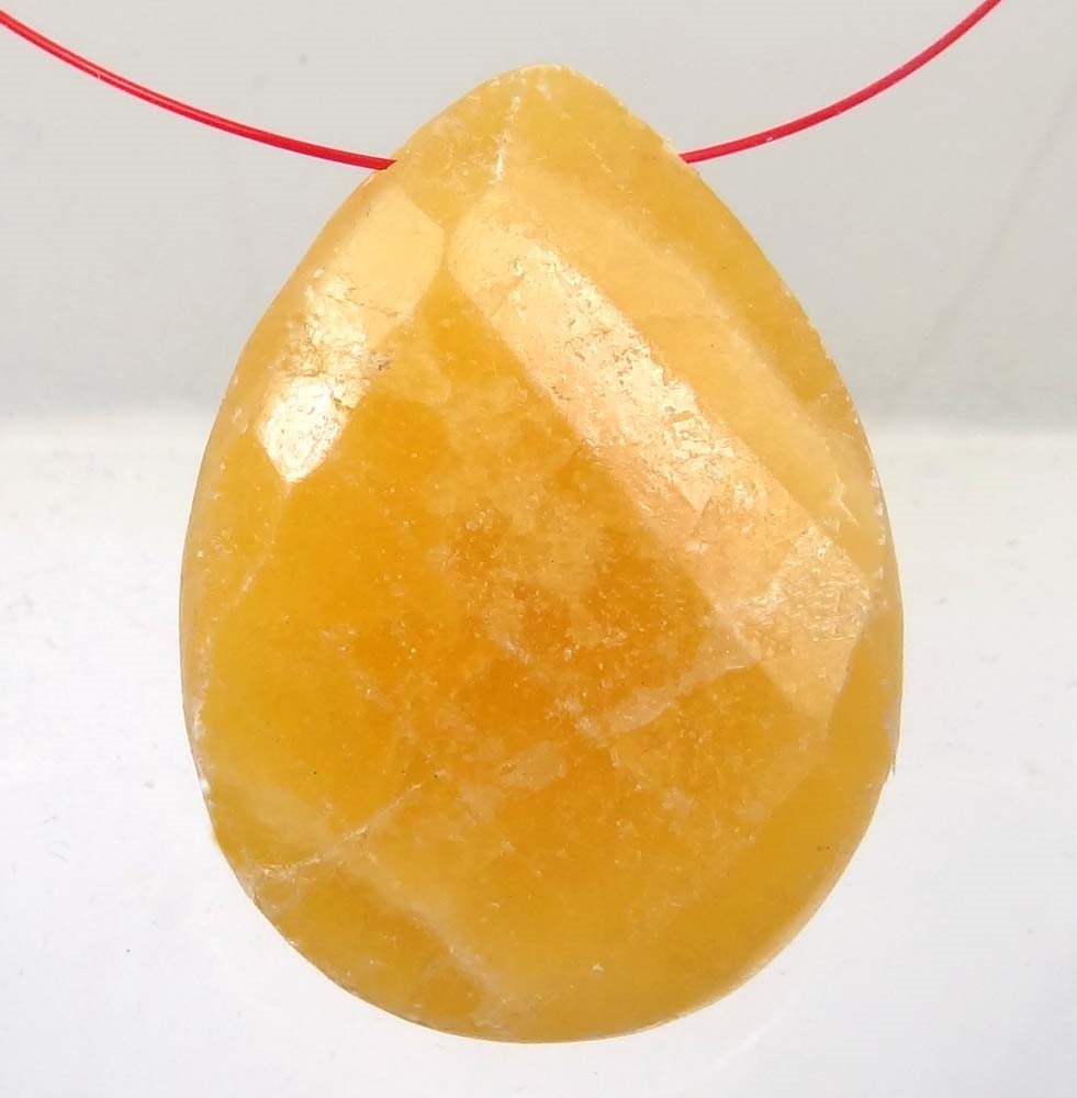 40x30mm Natural Honey Raw Jade Briolette Teardrop Pendant Bead