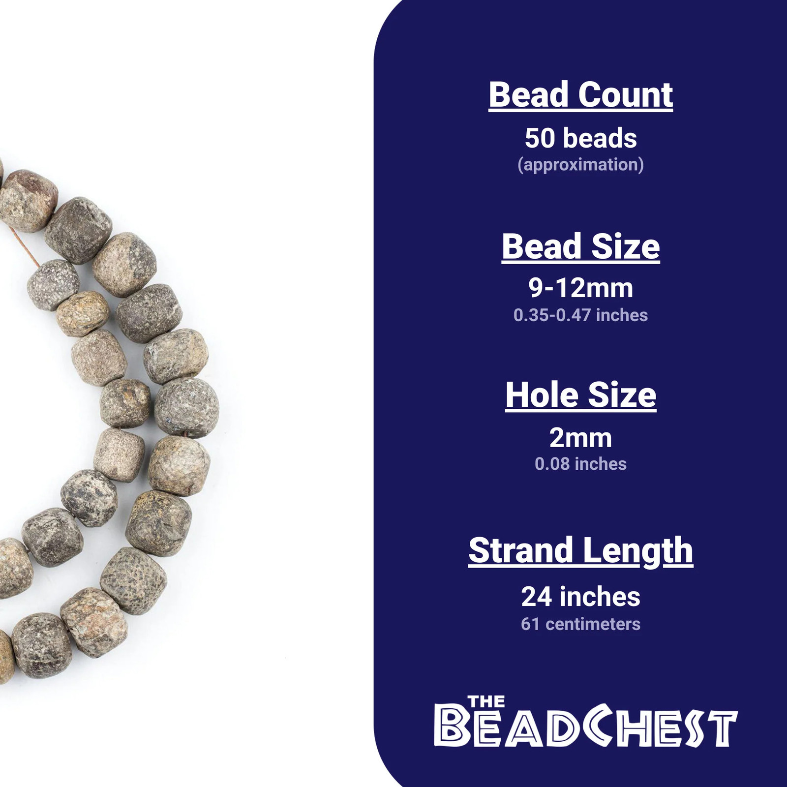 Fossilized Stegodon Stone Beads 10mm Indonesia Brown Round Gemstone Large Hole