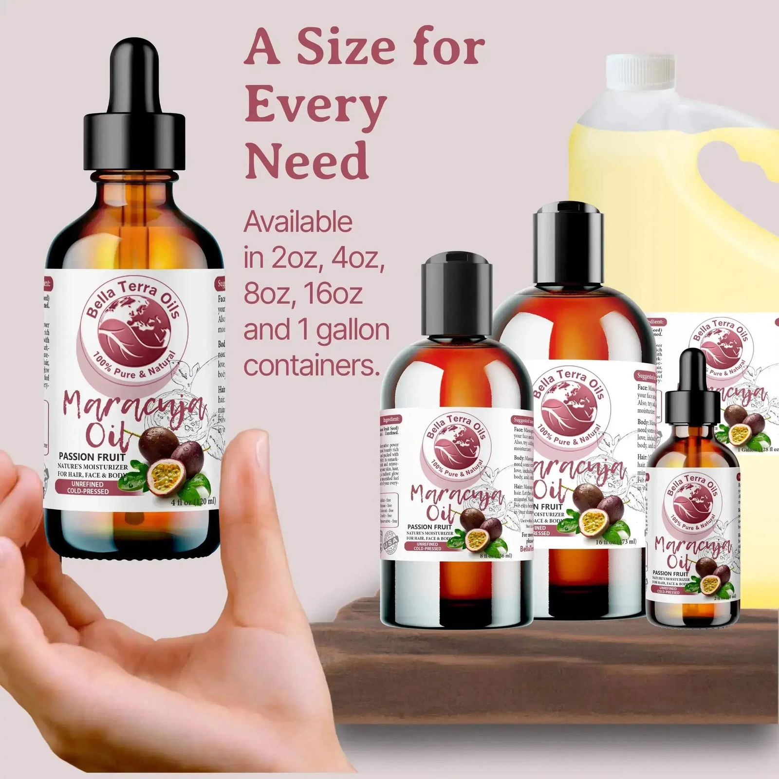 Maracuja Oil: Cold-Pressed Passion Fruit Extract, Ideal for Skin and Hair
