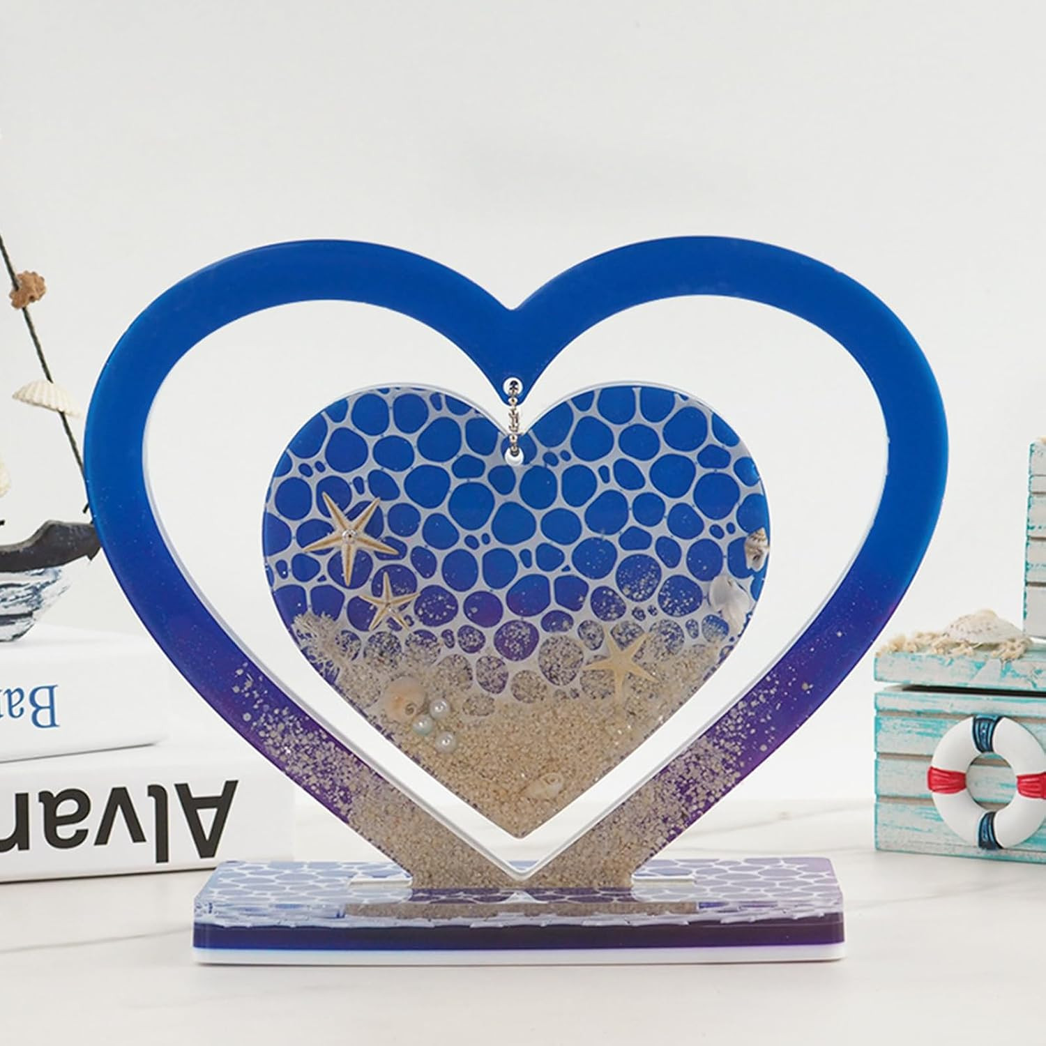 Large Heart Resin Molds, Silicone Molds for Epoxy Resin, Heart Shaped Photo Fram