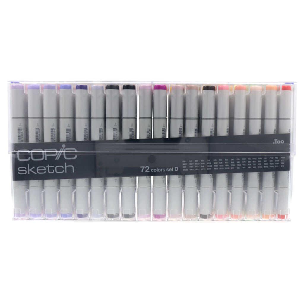 Copic Sketch Marker 72 Color Set Premium Artist Markers A, B, C, D, E Type