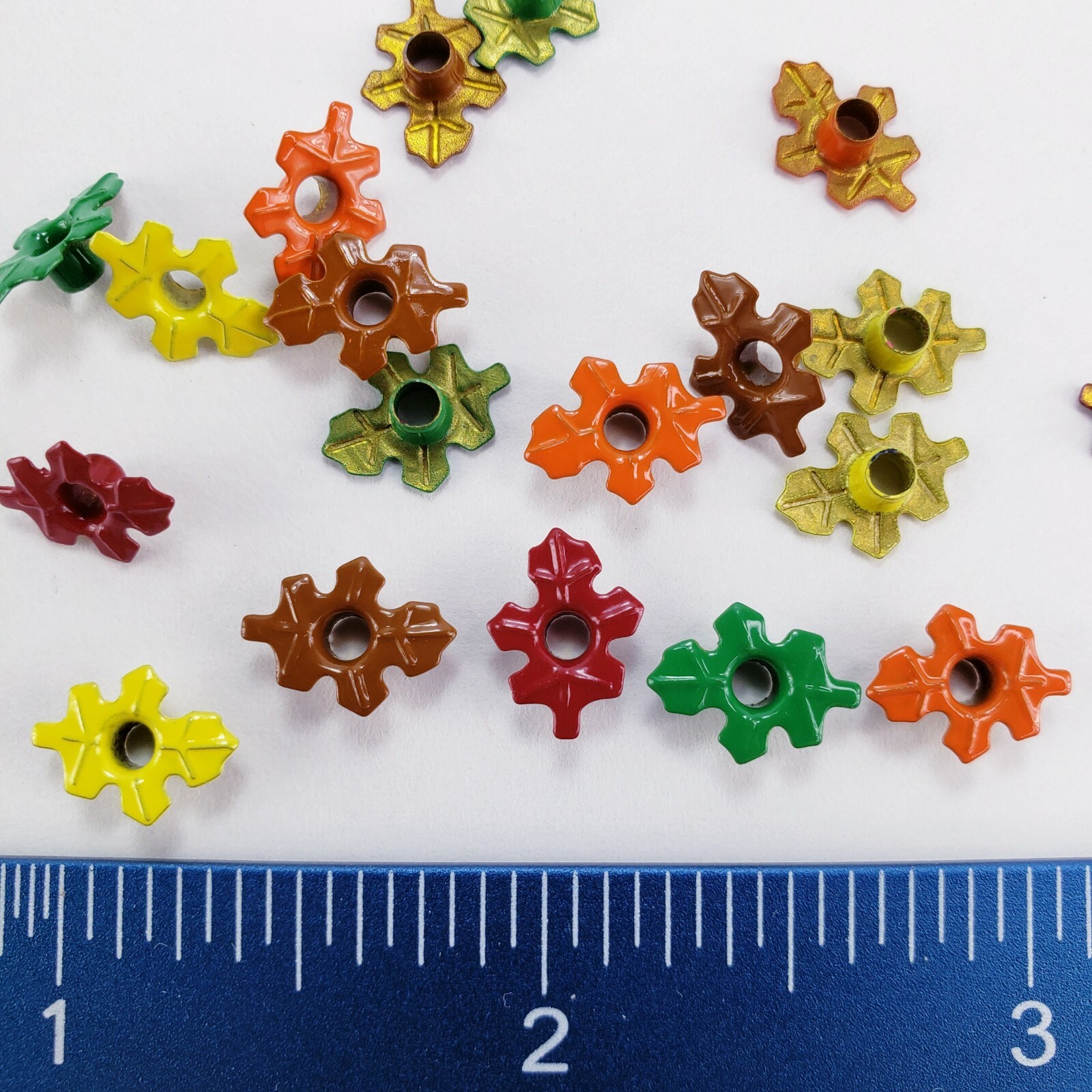 20 Oak Leaf Eyelets Autumn Leaves Fall Paper Craft Embellishments Handmade Cards