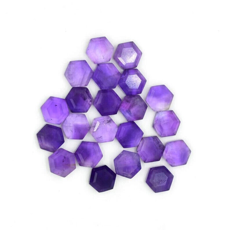 Wholesale Natural Amethyst Faceted Hexagon Shape loose Gemstone For Jewellery.