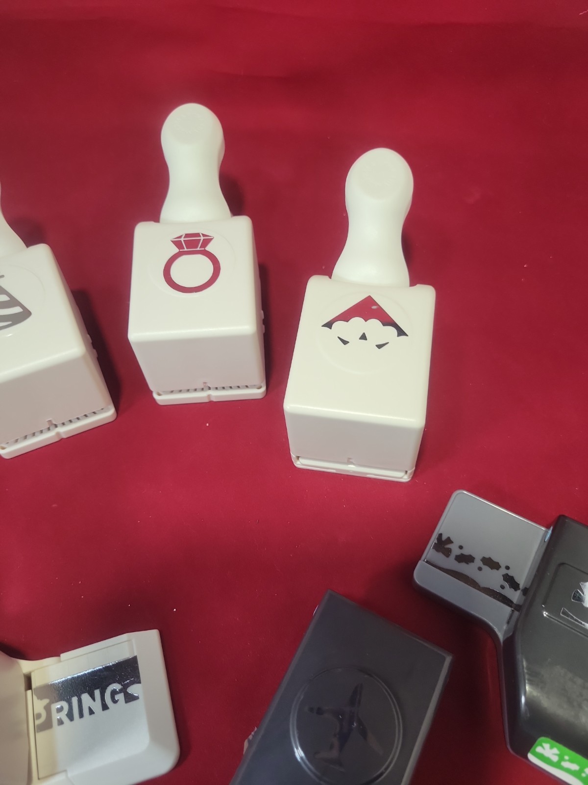 6 Pc Martha Stewart EK Paper Hole Craft Punch Holiday Event Travel Holly Spring