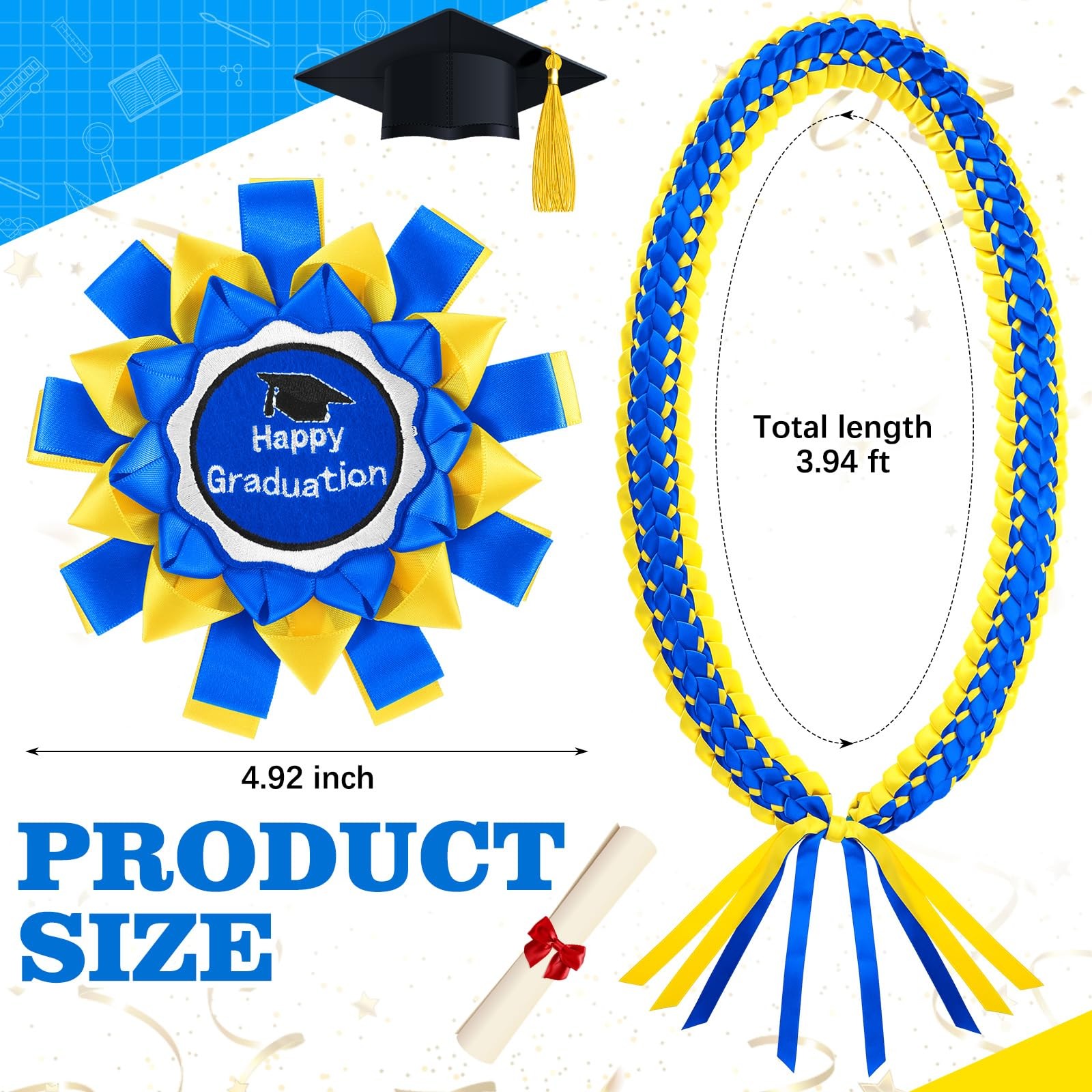 2026 Graduation Money Lei Braided Ribbon Class Of 2026 DIY Cash Gift 47.24 In
