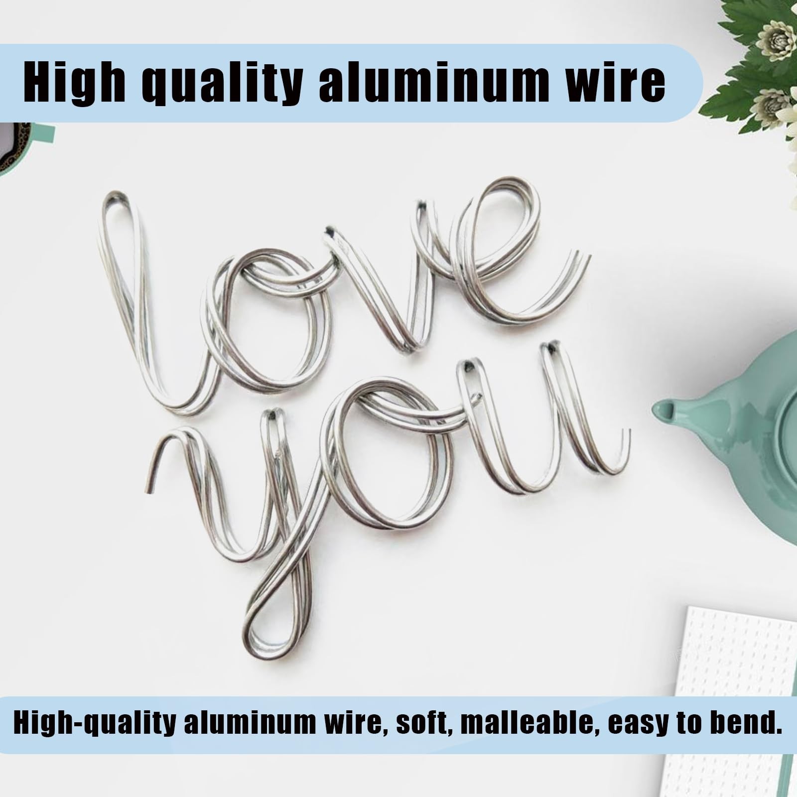 18 Gauge Aluminum Wire,165 Feet Silver Craft Wire for 18 Gauge,