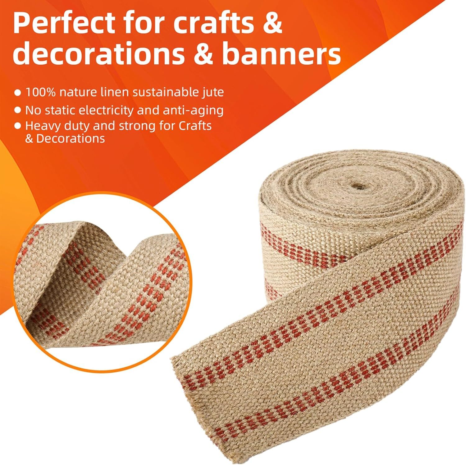 3.5″x10Yd Upholstery Jute Webbing Thickened Jute Chair Webbing Furniture Webbing