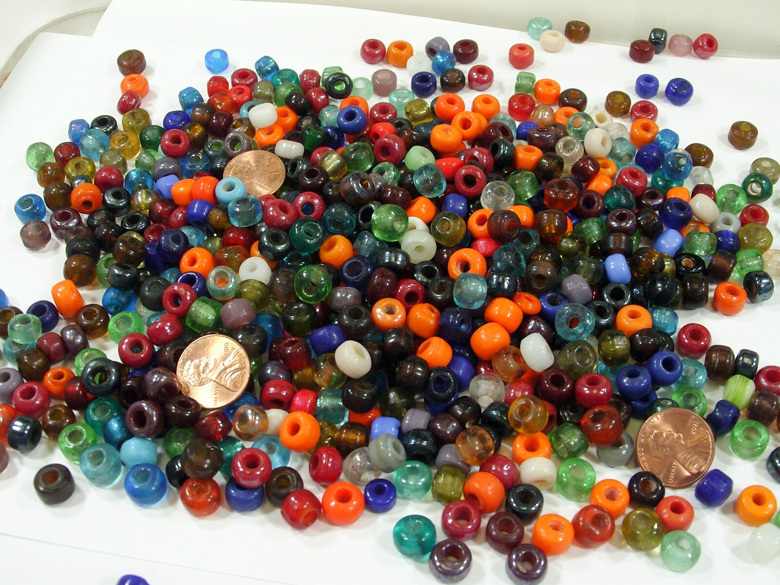 2 Pounds Assorted Color 6mm x 9mm Glass Pony Beads India Bulk Lot Sale (NBW-9)