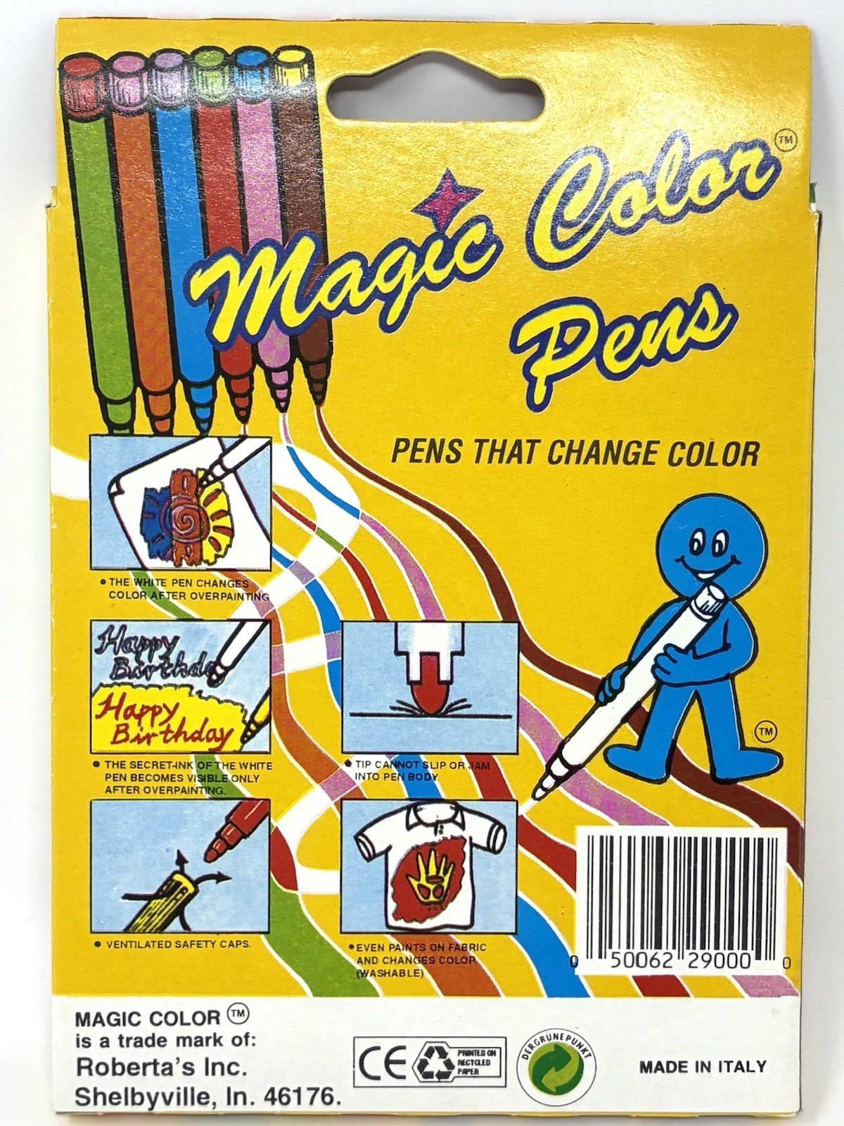 Magic Color Pen Set Color-Changing Markers Non-Toxic Vintage Style Made In Italy