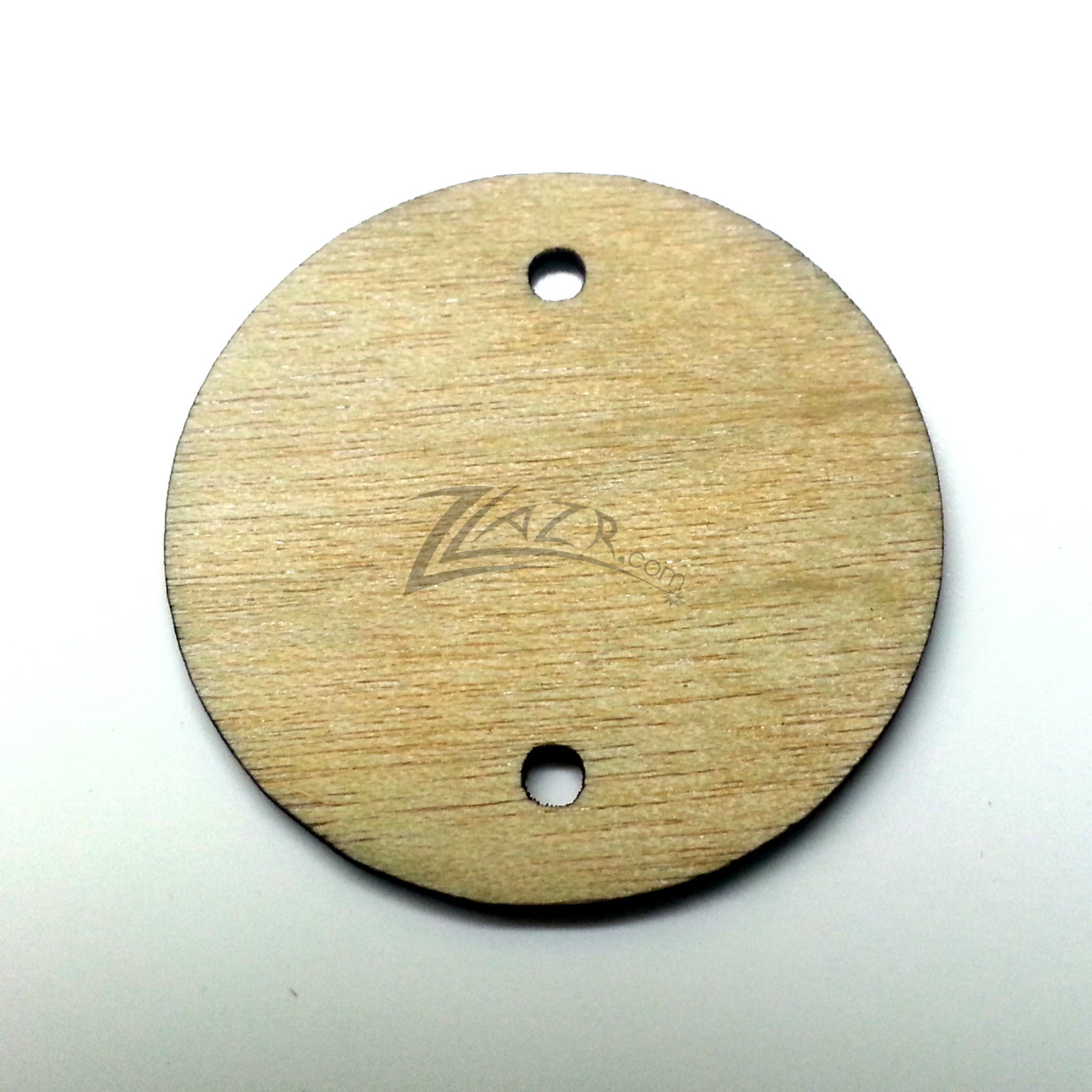 -(100) THIN 1″ x1/32″ Wooden Circle 2-HOLE 2mm Craft Disc Hard Shape Wafer