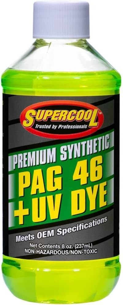 Universal A/C Compressor Oil – 8 Oz PAG Lubricant with UV Dye – High Viscosity