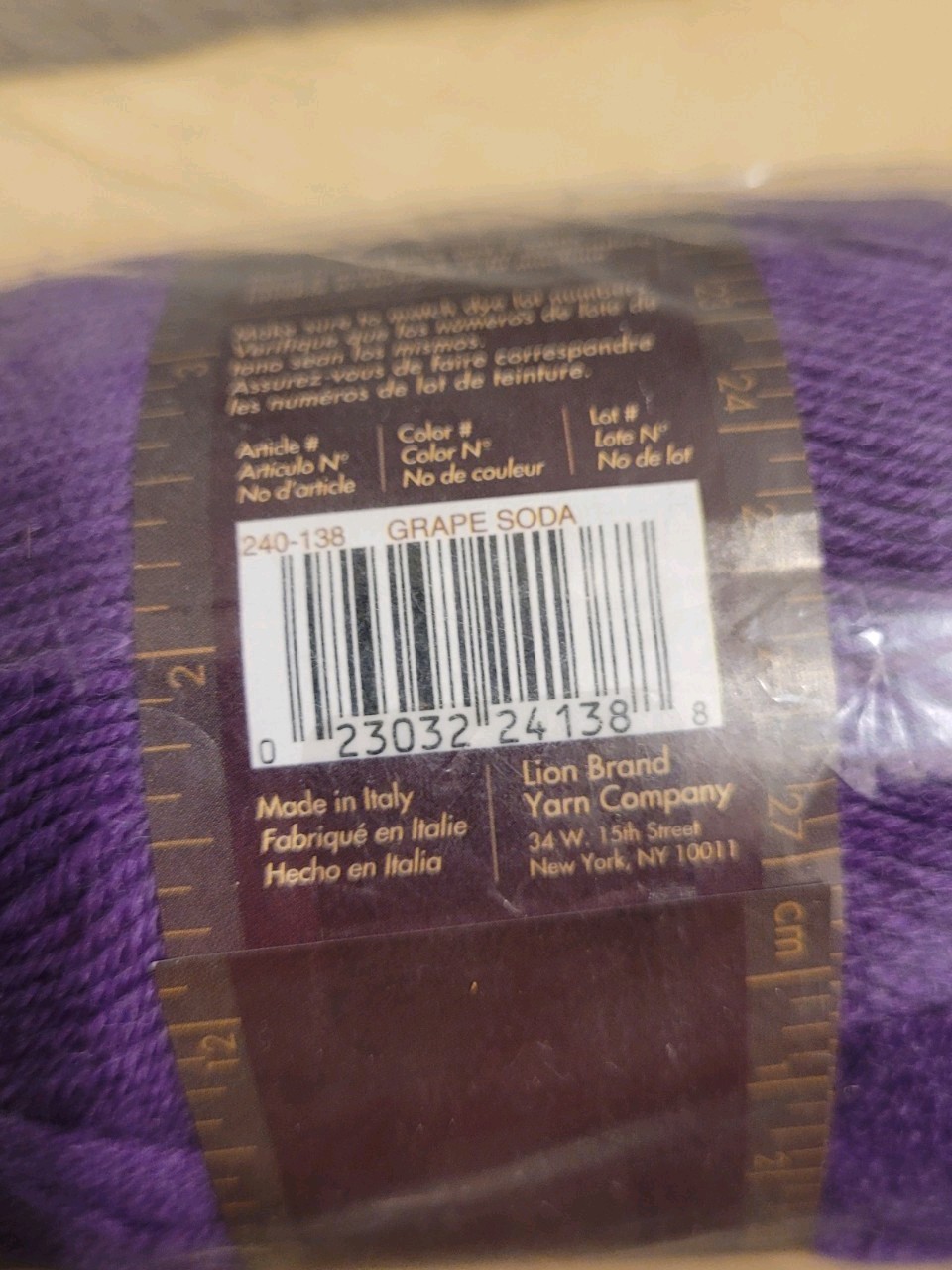 Lion Brand Sock-Ease Yarn 75% Wool, Super Fine Grape Soda