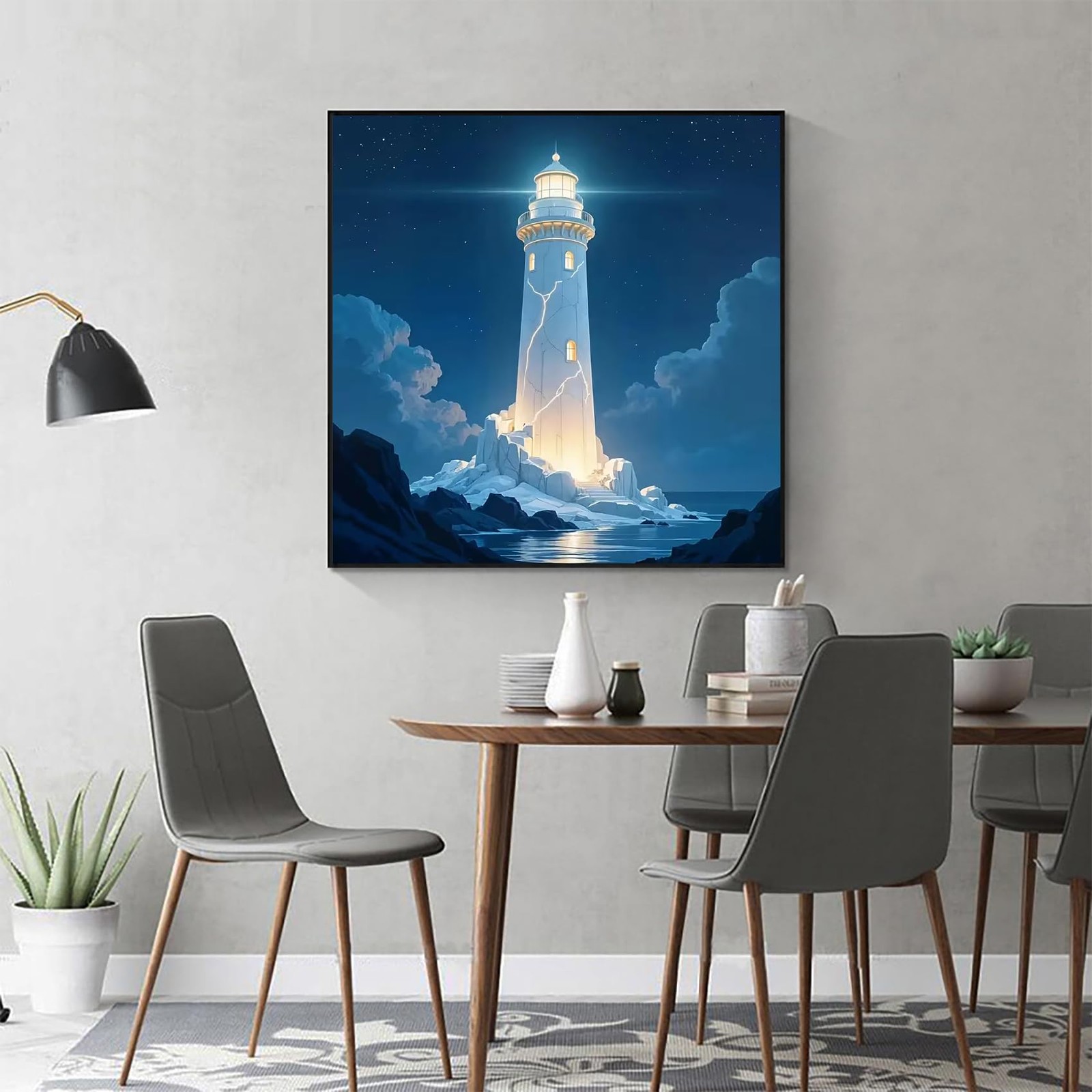 5D Lighthouse Sea Diamond Painting Kits for Adults Beginner,DIY Diamond Art Kits