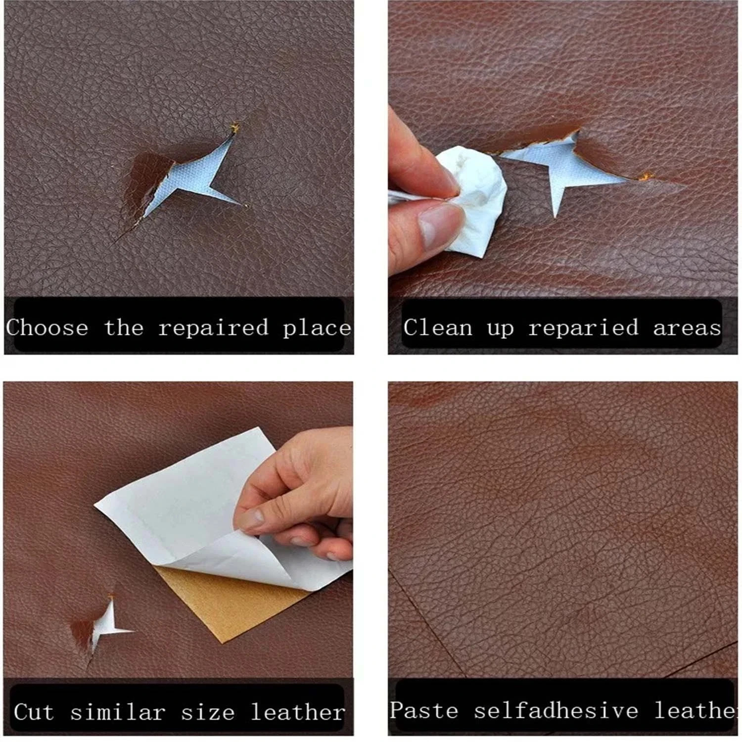 Leather Repair Kit Self-Adhesive Patch Stick ON Sofa Clothing Car Seat Couch&US