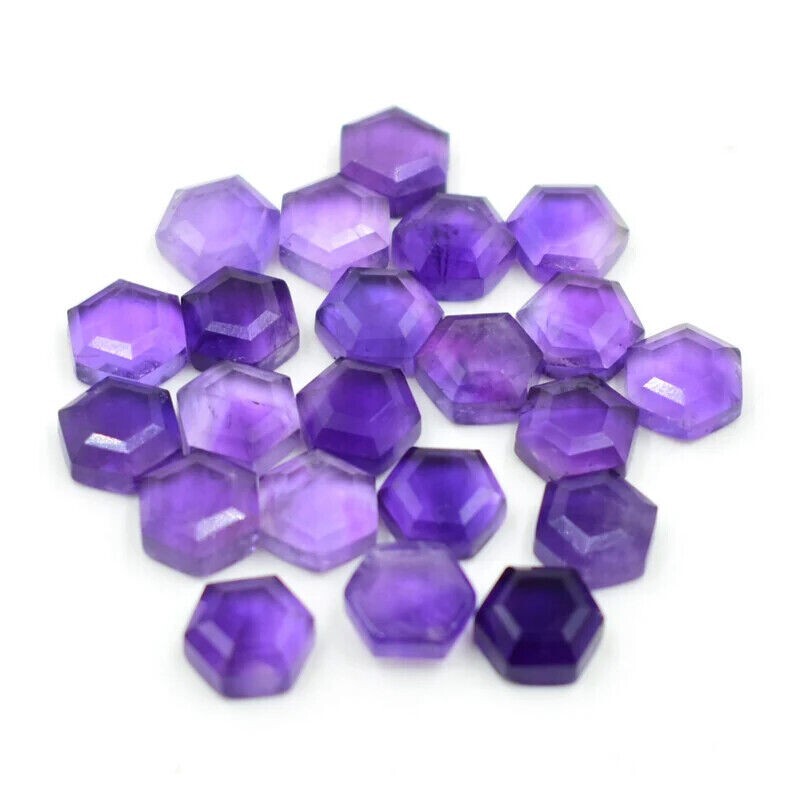 Wholesale Natural Amethyst Faceted Hexagon Shape loose Gemstone For Jewellery.