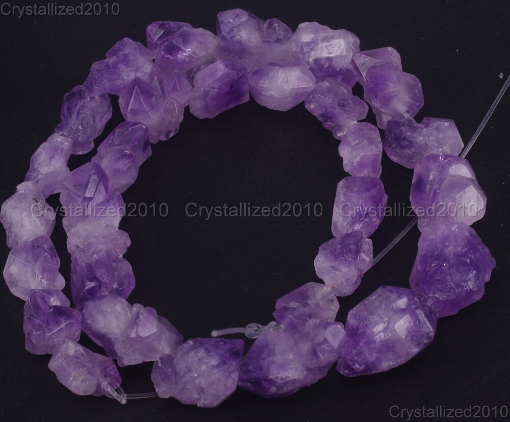 Natural Amethyst Gemstone Large Rough Baroque Nugget Loose 8mm – 25mm Beads 15″
