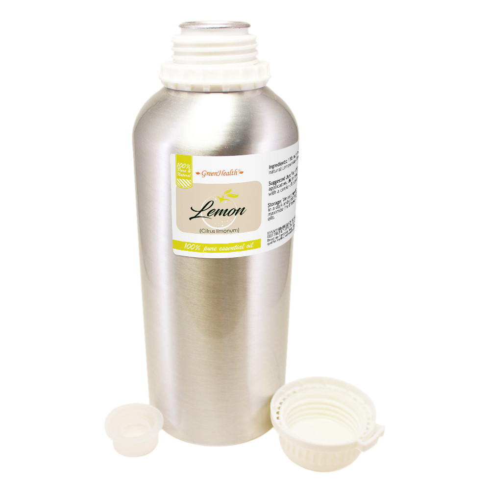 Bulk 32 fl oz Lemon Essential Oil (100% Pure & Natural) in Aluminum Bottle