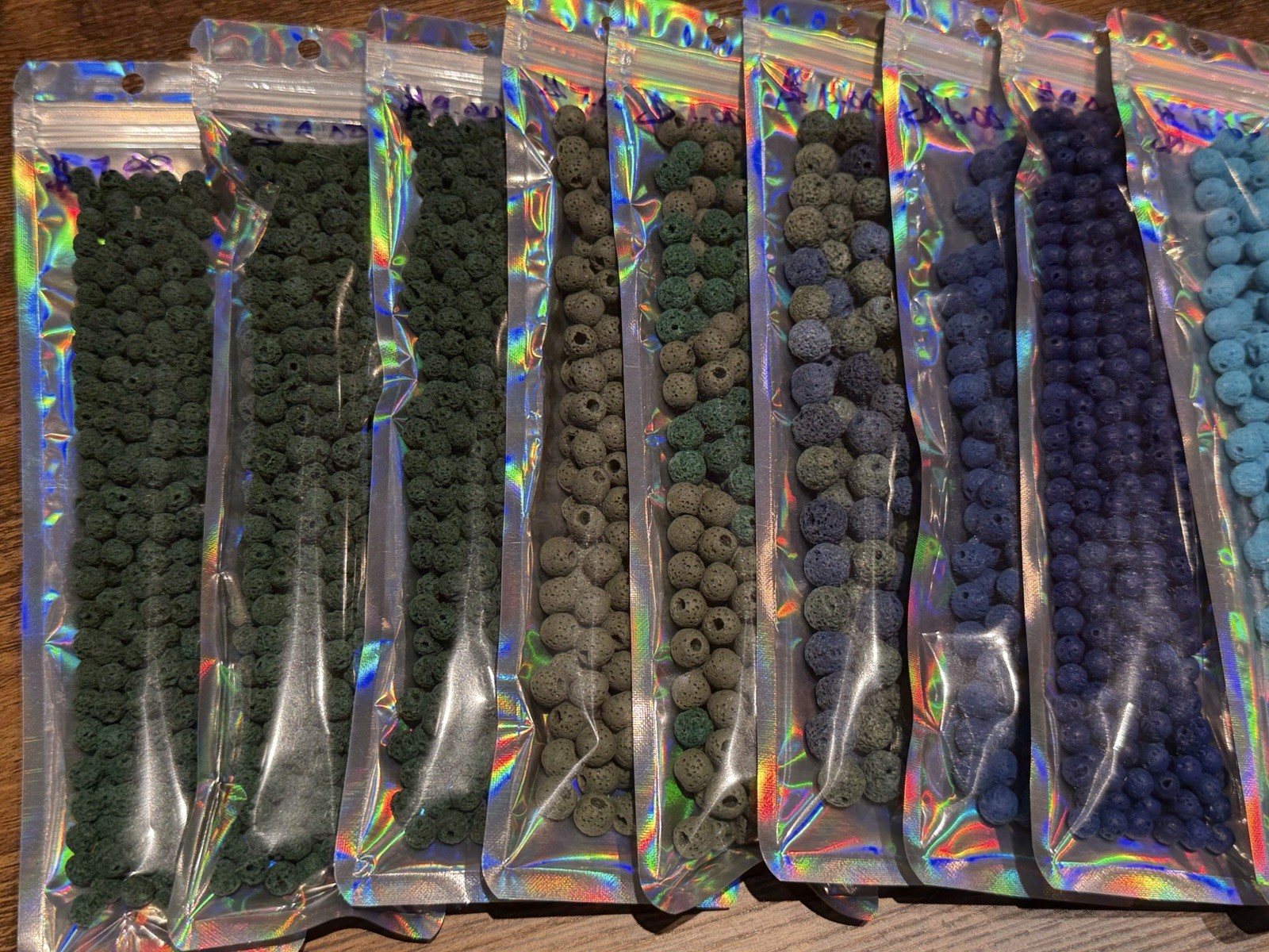 Bulk Lot Of Blue And Green Lava Bead For Jewelry Making Sizes Vary