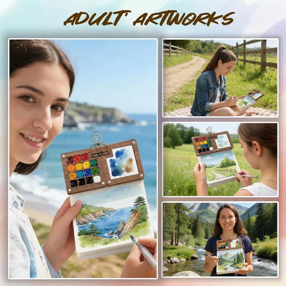 Mini Watercolor Kit Travel Pocket Artist Set Portable for Painters Picture APK