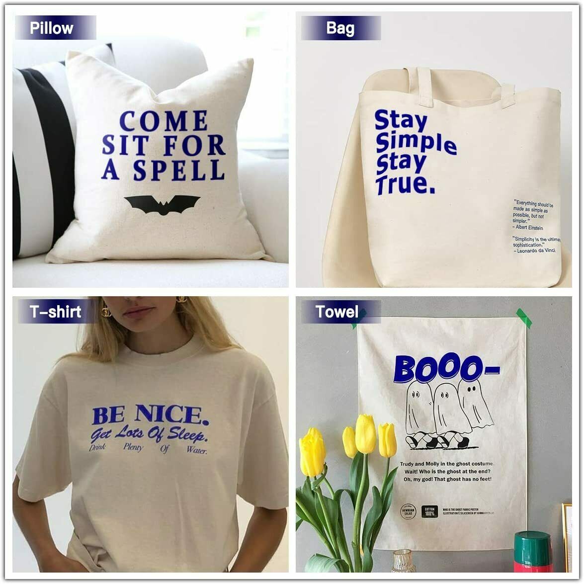 Heat Transfer Vinyl for T-Shirts 12″x10″ 35 Sheets Iron On Vinyl HTV Bundle US
