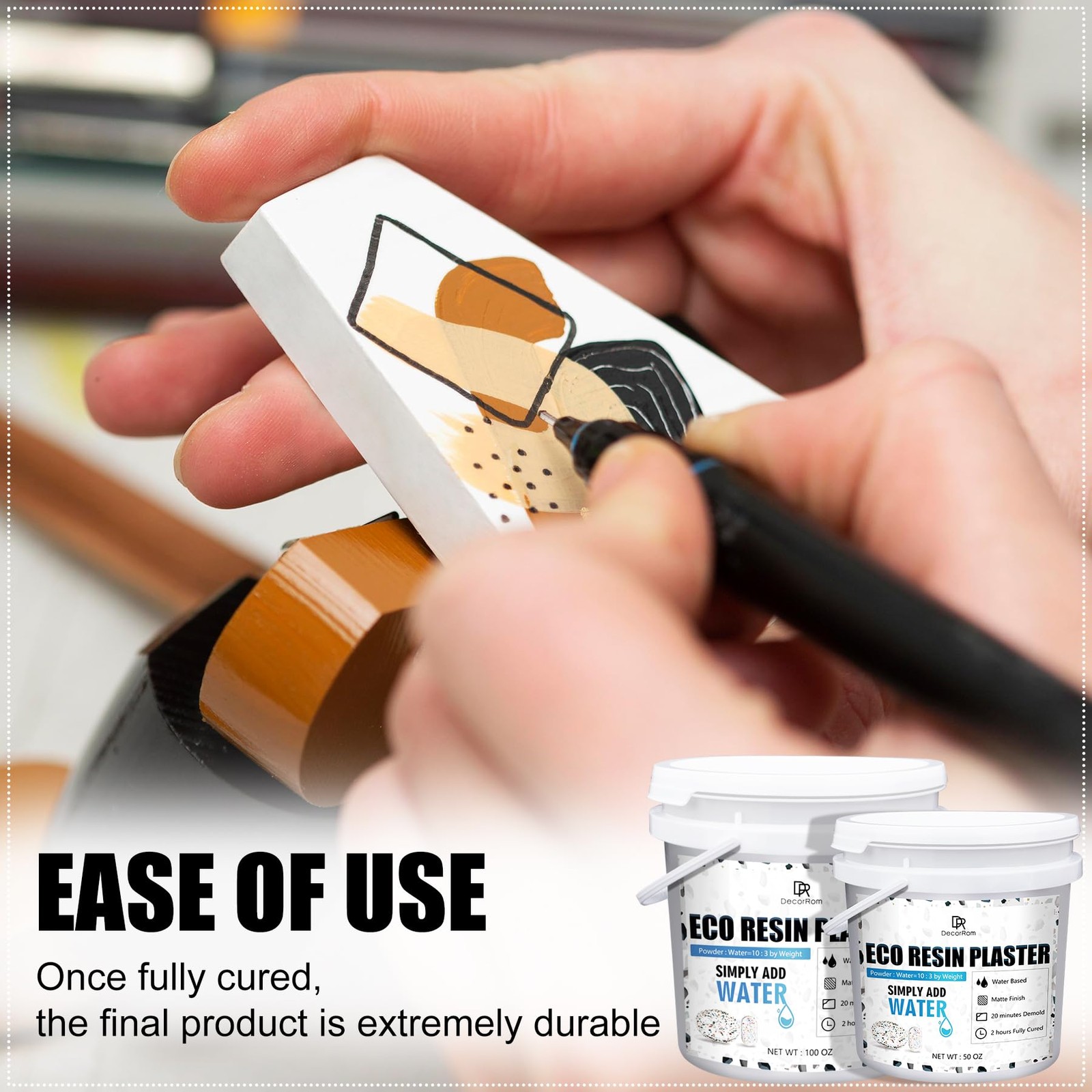 Eco Resin Casting Powder 100oz 2800g Fast Cure Water-Activated 20-30min Demold
