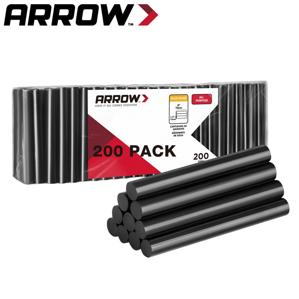 200 Pack Black Glue Gun Sticks 4″ and 1/2” Diameter High Viscosity All-Purpose