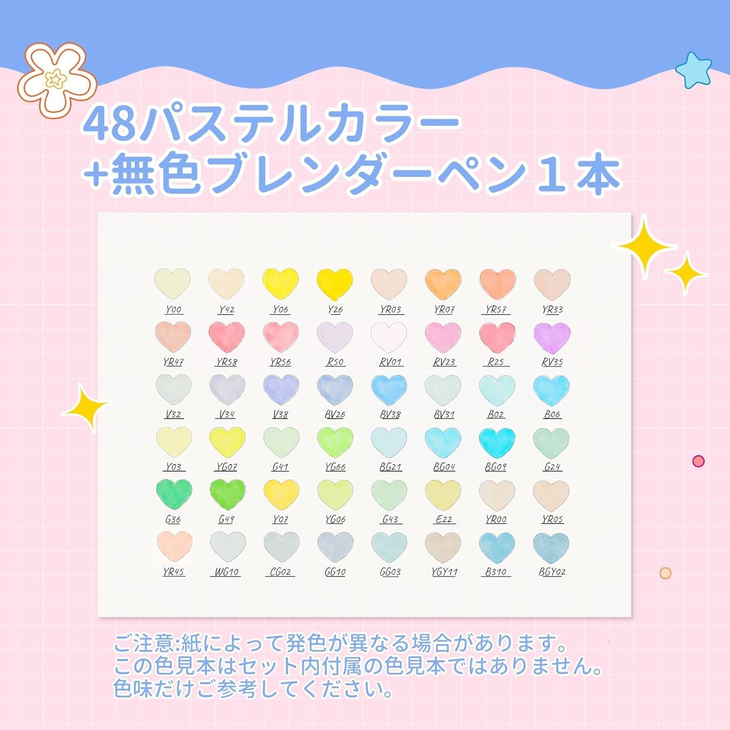 Sanrio x Ohuhu Markers 48 Colors Brush & Fine Dual Tip Pastel Art Sketch Pen JPN