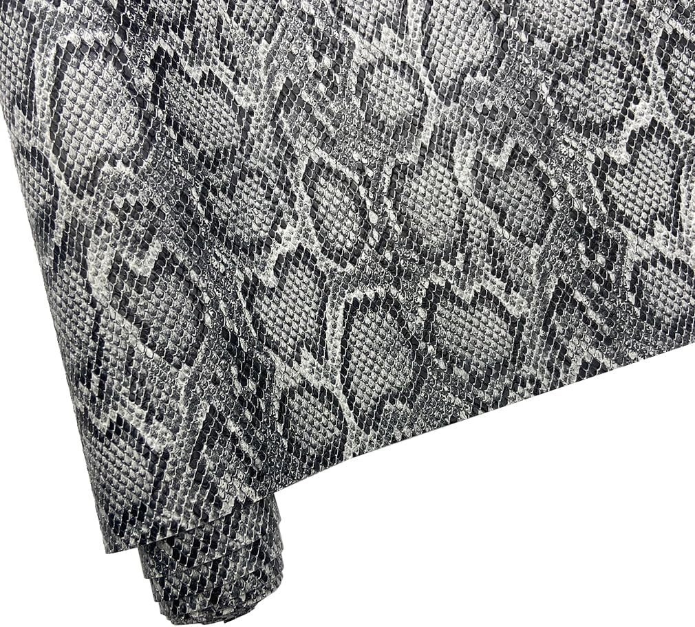 12″X54″ Snake Patterned PU Faux Leather,Embossed Snake Textured Faux Synthetic L