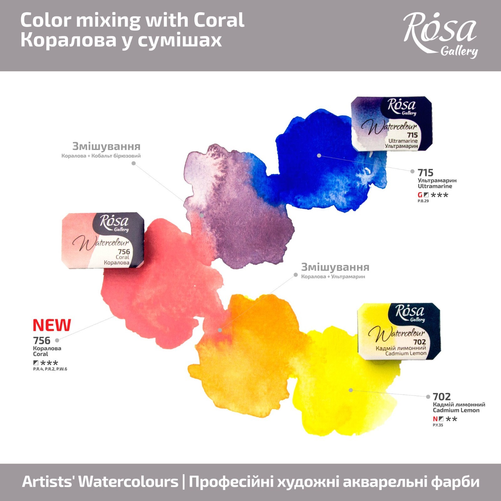 Rosa Gallery Artist Watercolour Paint Extra Fine Professional pans set
