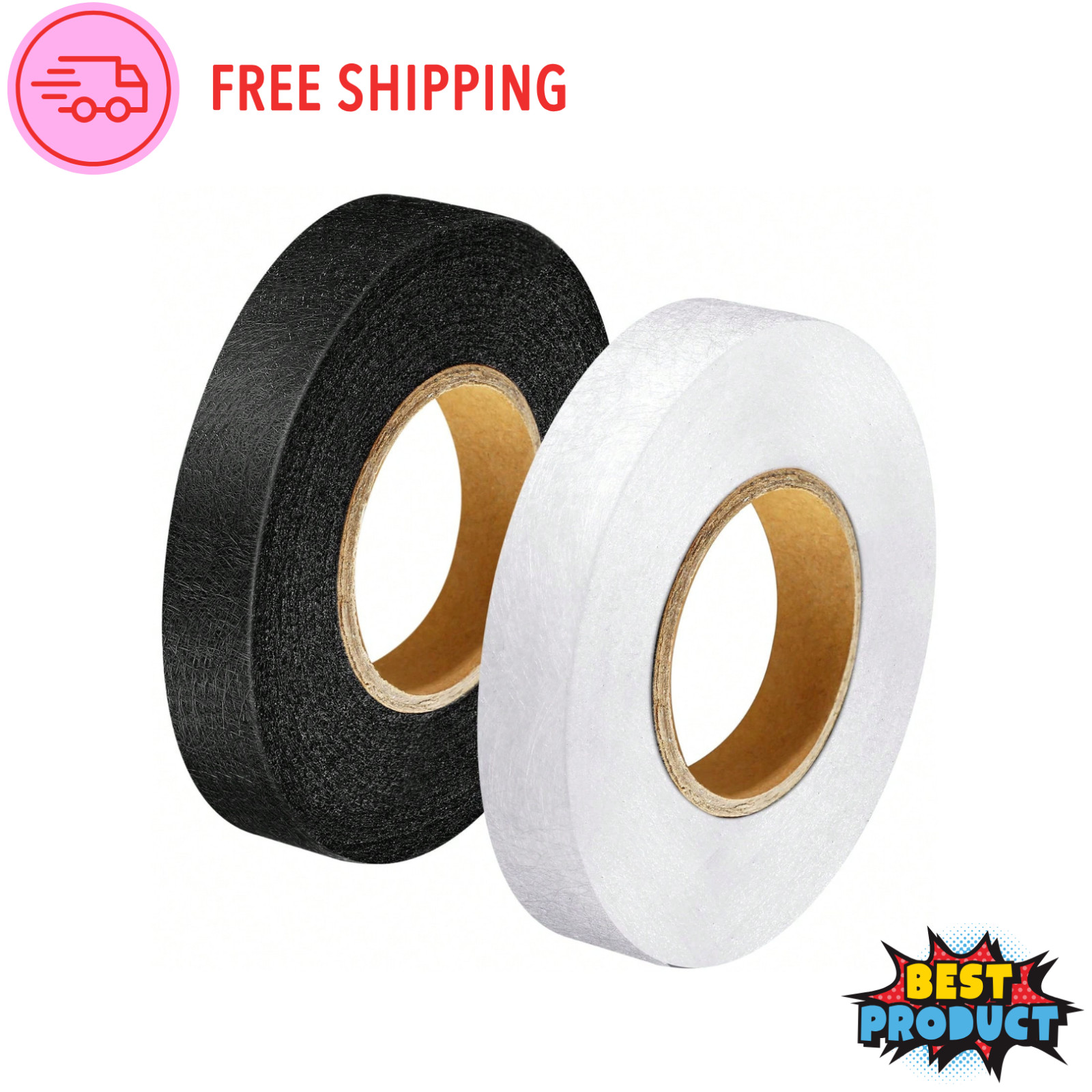 2pcs Self-Adhesive Iron-On Hemming Tape Fabric Fusing Tapes Clothing Repair US