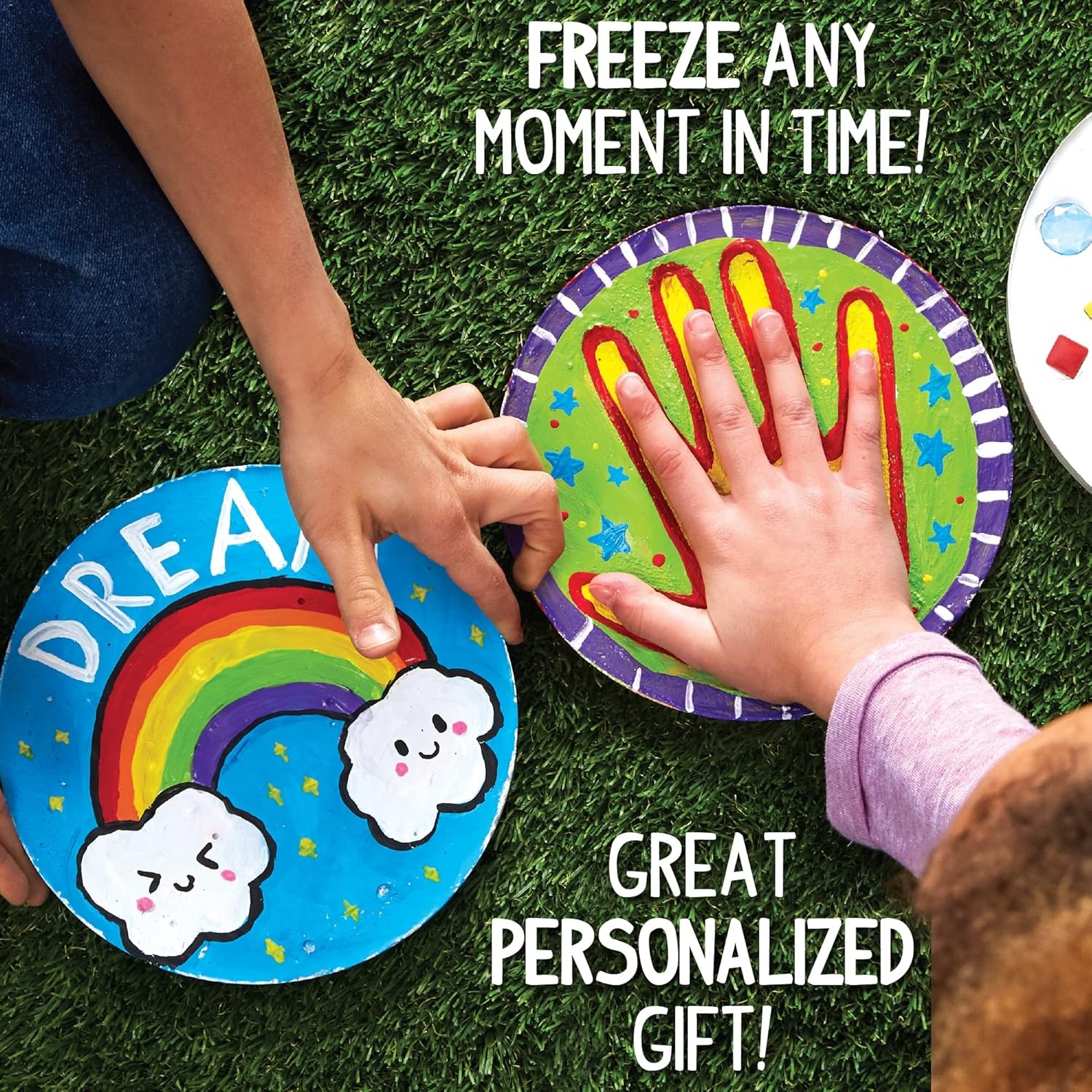 Made By Me Mix & Mold Your Own & Make 4 DIY Personalized Stepping Stones, Great