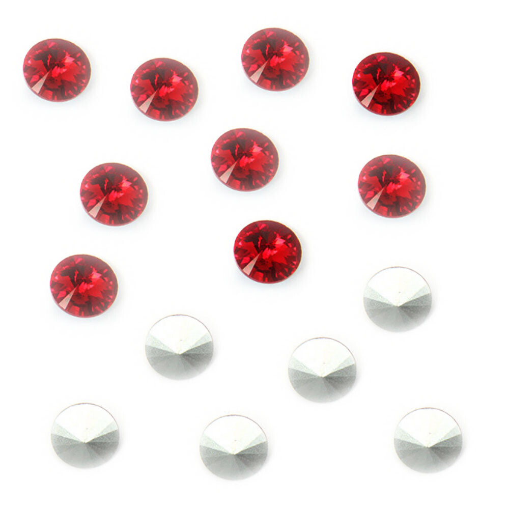 144PCS Point Back Crystals Rhinestone Rivoli Fancy Glass Stones 6mm-18mm Varies