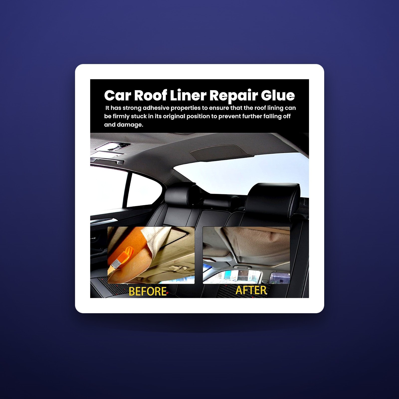 Car Headliner Adhesive, Upholstery Glue for Cars, High Viscosity, Yellow, Wat…