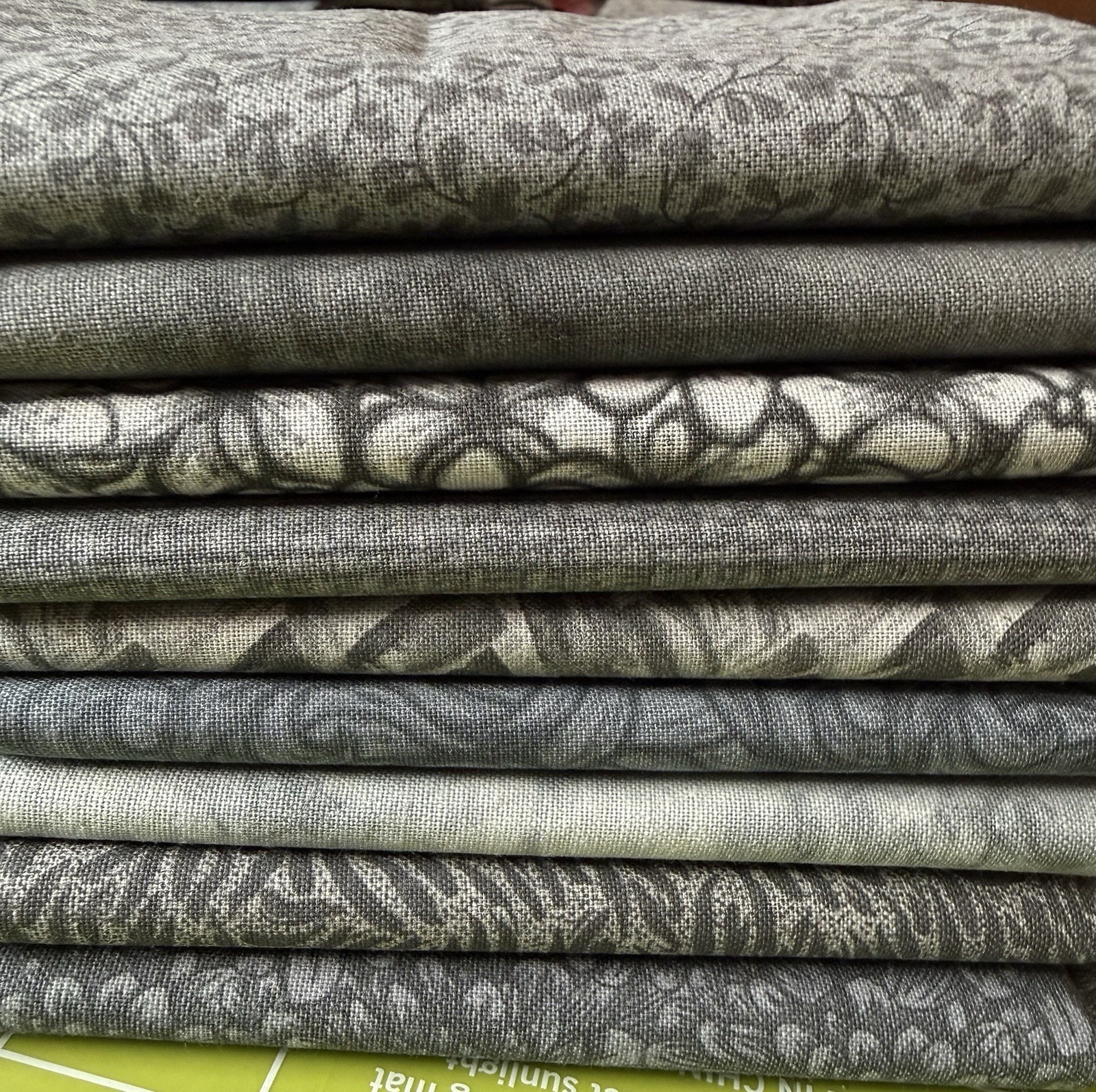 All Gray Fat Quarter Bundle 9 Different Designs