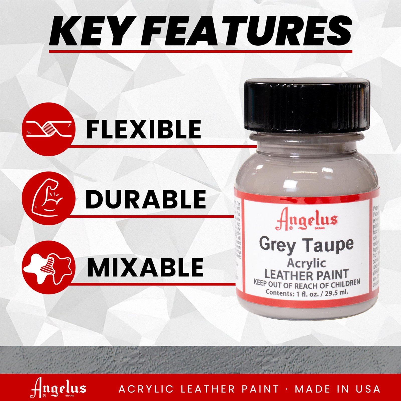 Angelus Acrylic Leather Paint, 1 Fl Oz (Pack 1 of 1), Grey Taupe