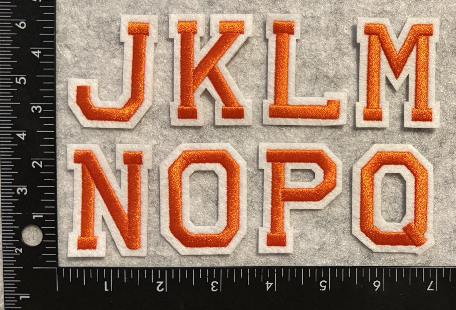 Alphabet Orange Letters Patch Hat Jacket Embroidered Iron-on