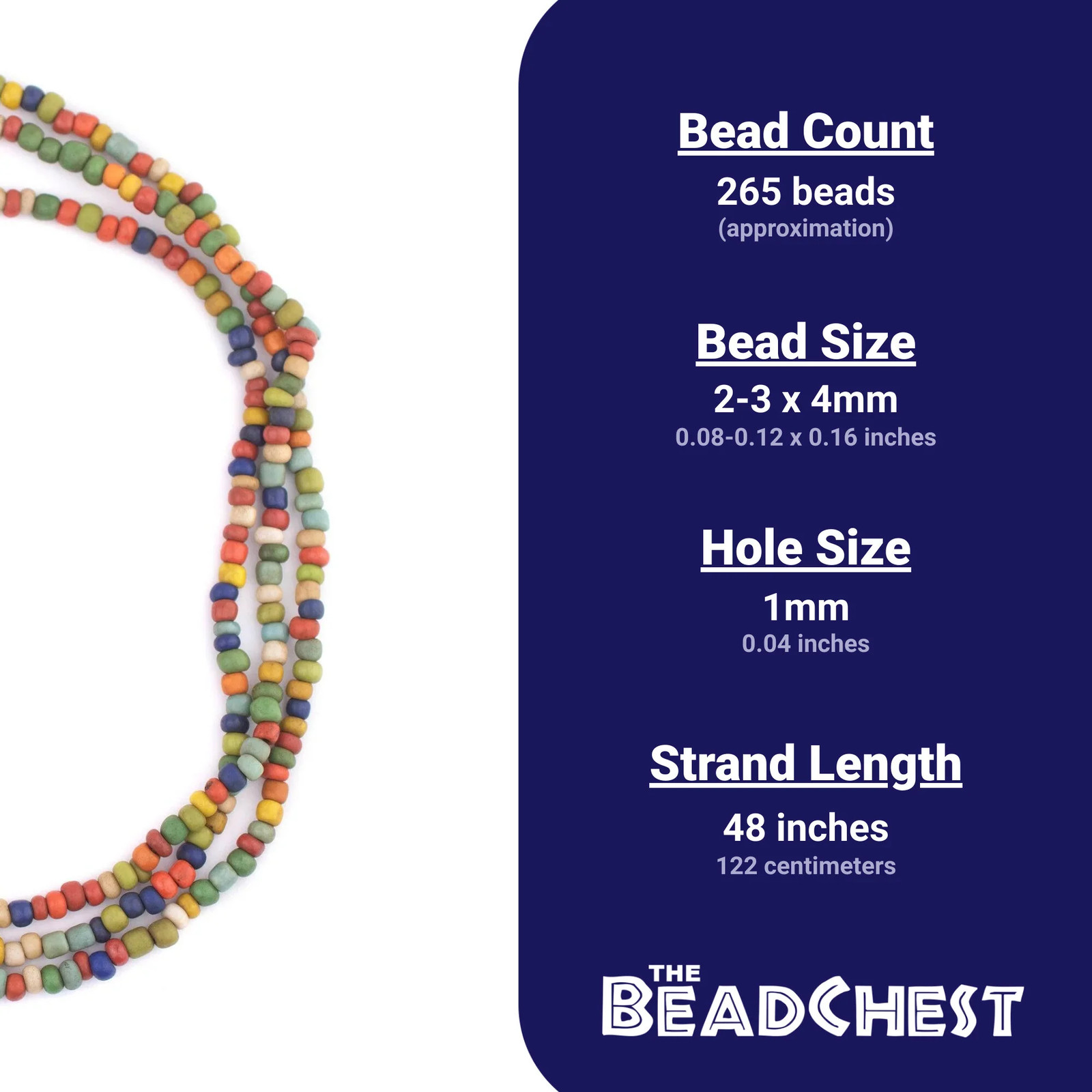 Vintage-Style Medley Java Glass Seed Beads 4mm, 48 Inch Strand Indonesia