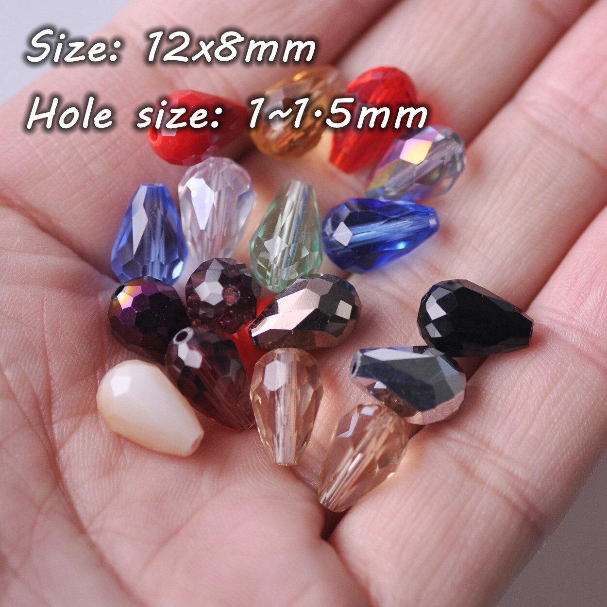 Teardrop 5×3 7×5 12×8 15×10 18x12mm Faceted Crystal Glass Loose Crafts Beads lot