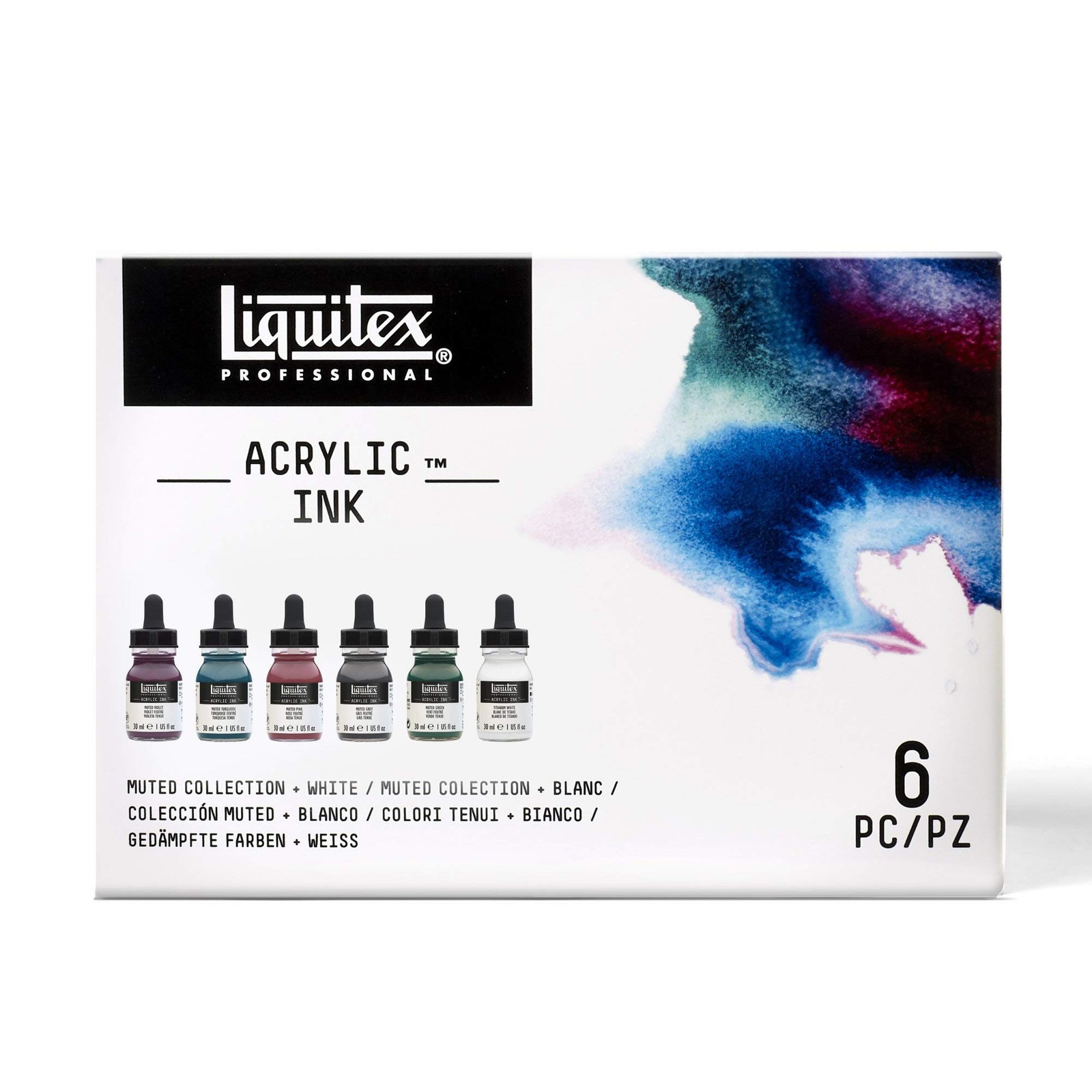 Liquitex 1 Fl Oz Muted Collection Liquid Ink Set Acrylic Mediums Soft Body