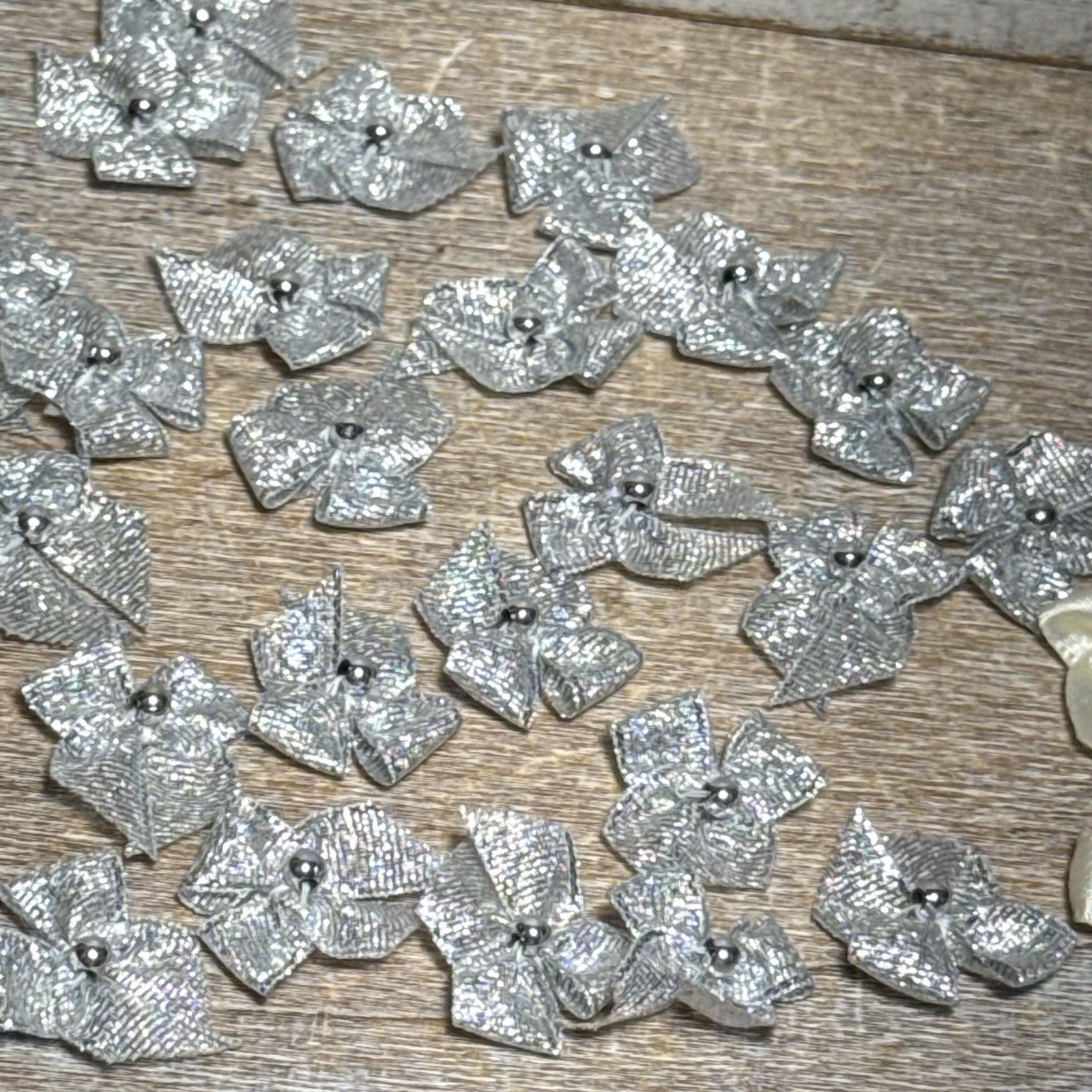 Lot of 47 Unbranded Artificial Flowers Assortment Florals, Colors Silver 1″