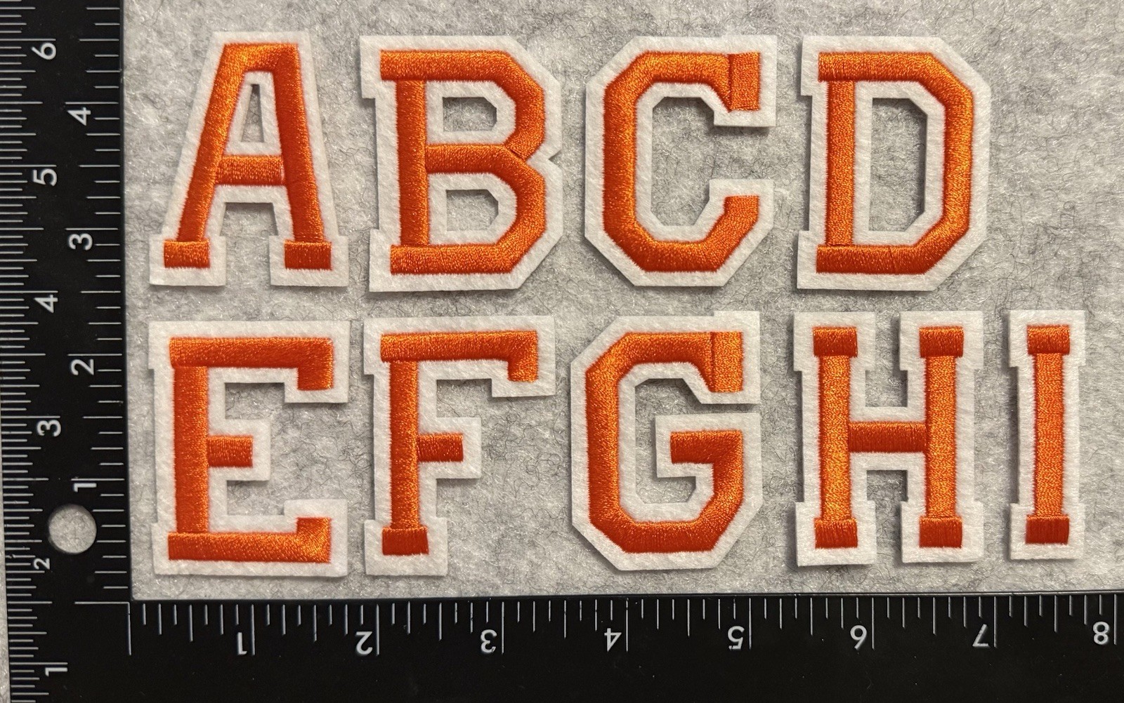 Alphabet Orange Letters Patch Hat Jacket Embroidered Iron-on