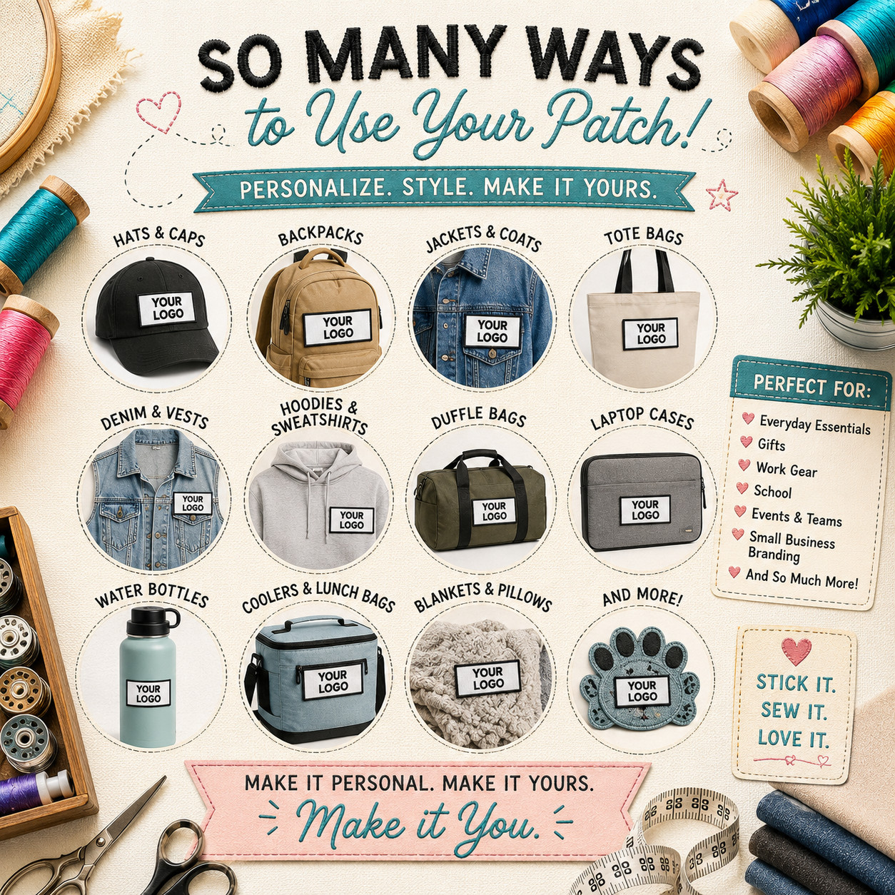 CUSTOM YOUR LOGO PERSONALIZED TAG EMBROIDERED PATCH iron-on or hook Applique