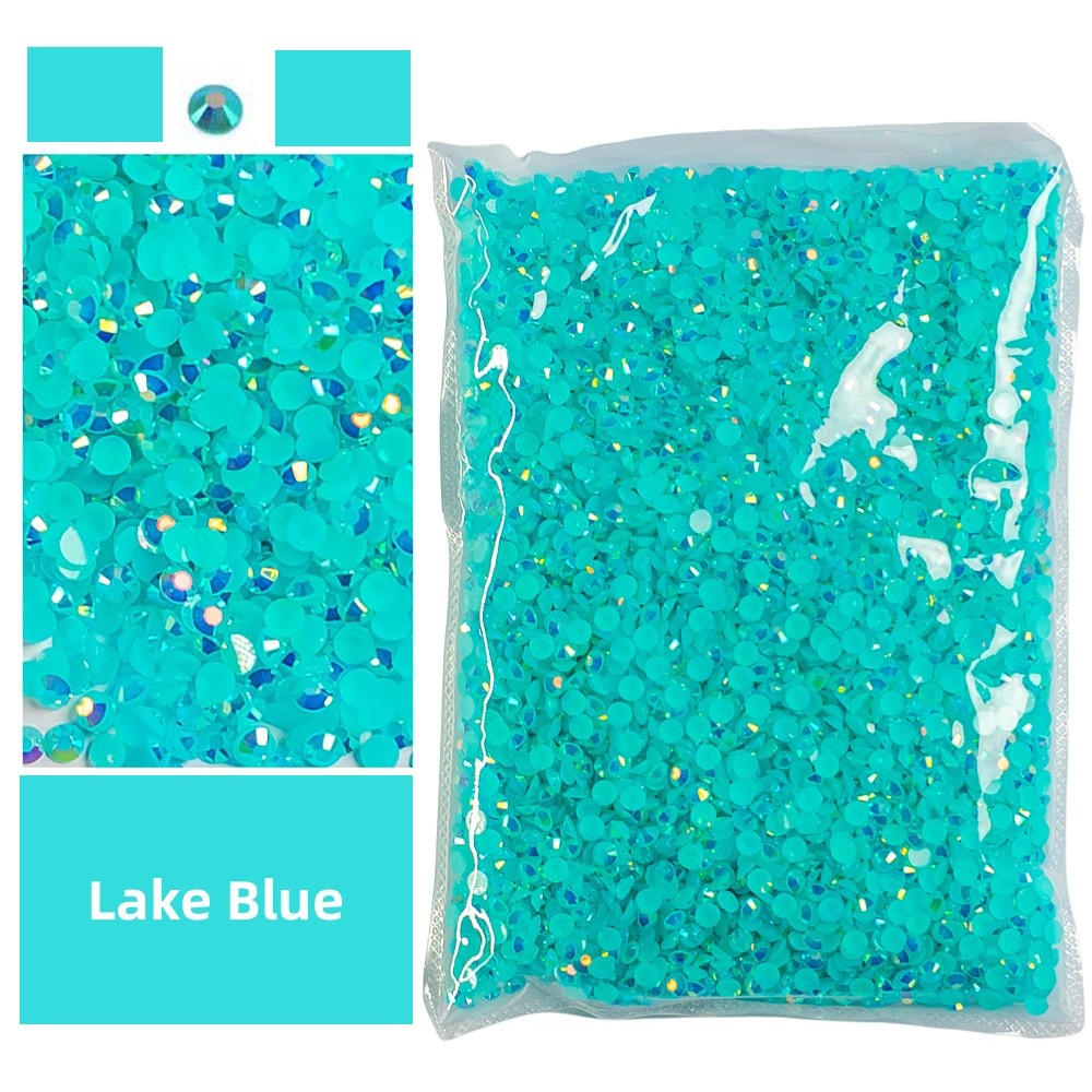 Bulk 2-6mm Jelly AB Resin Non Hot Fix Rhinestones Flat Back