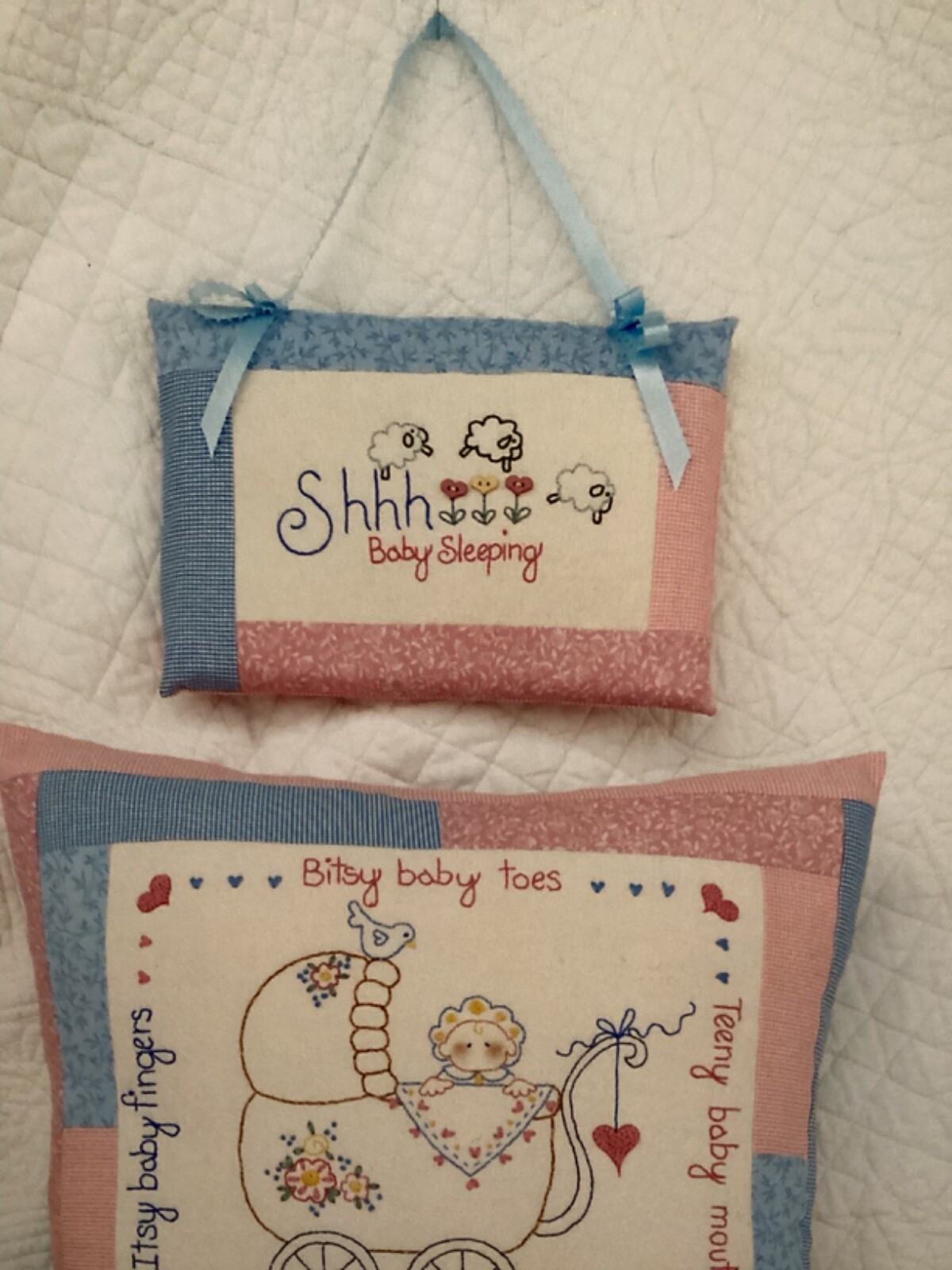 PATTERN New Born Baby Stitchery Pillow & Baby Sleeping Sign NEW Mulberry Street