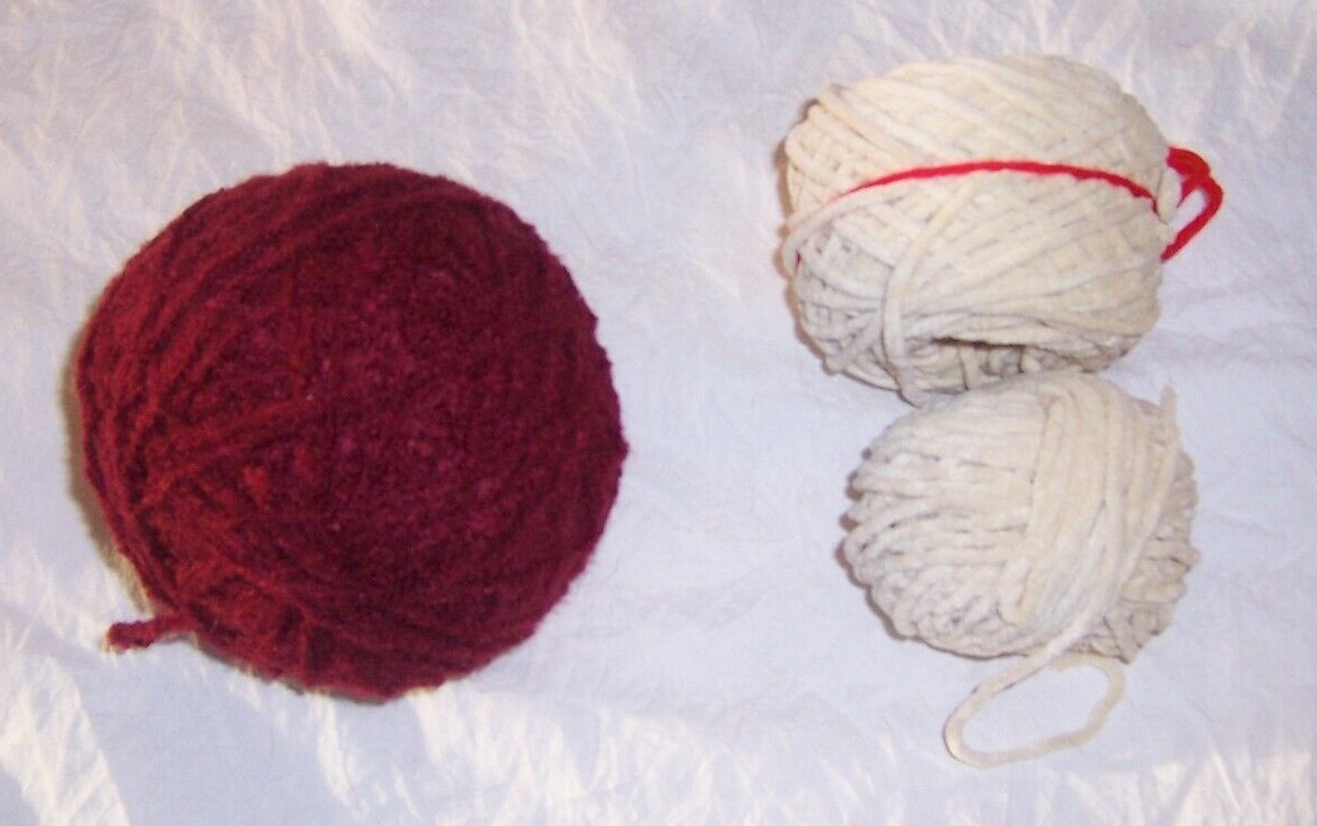 Unbanded Chenille Type Yarn – Beige 2.9 oz., Burgundy/Wine 5.8 oz. or Brown 10.7