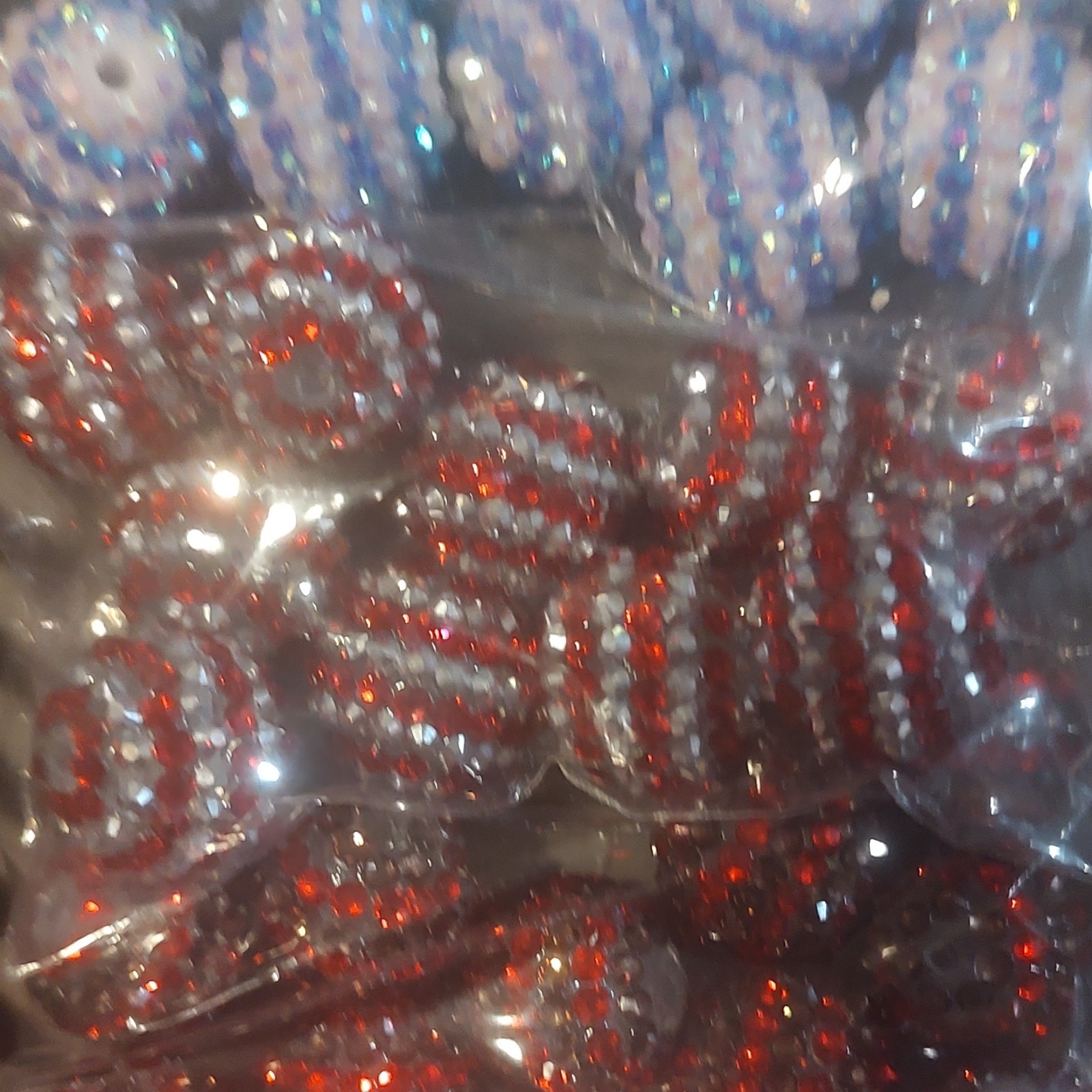 50 Multicolor Rhinestone Beads 20 mm for Jewelry Making.