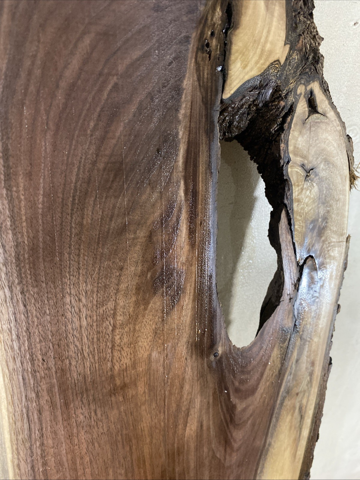 Live edge black walnut Wood slab kiln dried and planed 1”x10-13.5”x64”