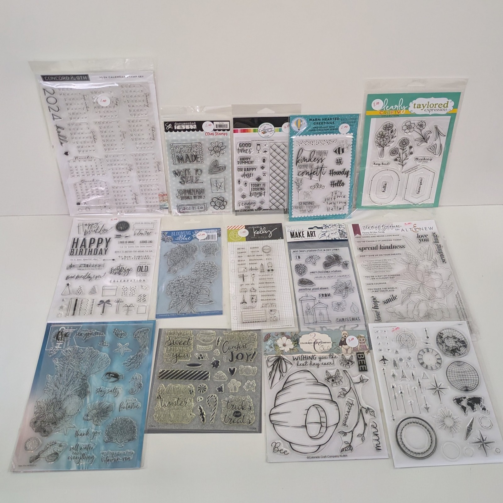 HUGE Mixed Lot of Clear Stamps For Crafting New used Stamps