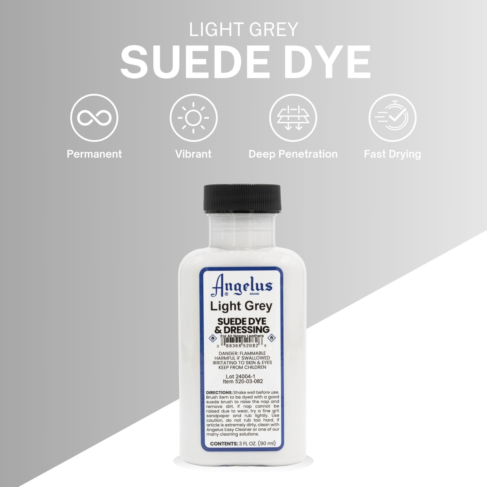 Suede Dye Light Grey 3 oz Premium Liquid Dye for Suede, Nubuck, and Nappy L…